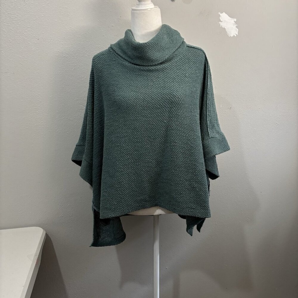 We The Free Teal Cowl Neck Oversized Sweater 3/4 Sleeve Women Medium